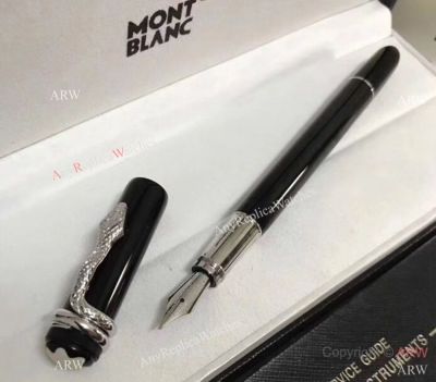 New Copy Montblanc Heritage Rouge Et Noir Black Precious Fountain Pen Mens Gift